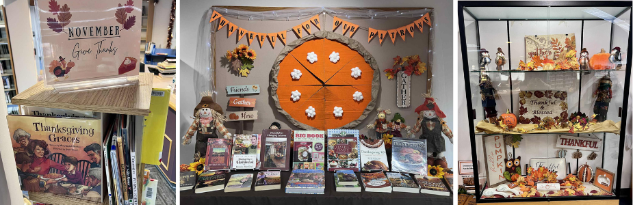 Harvest themed displays.
